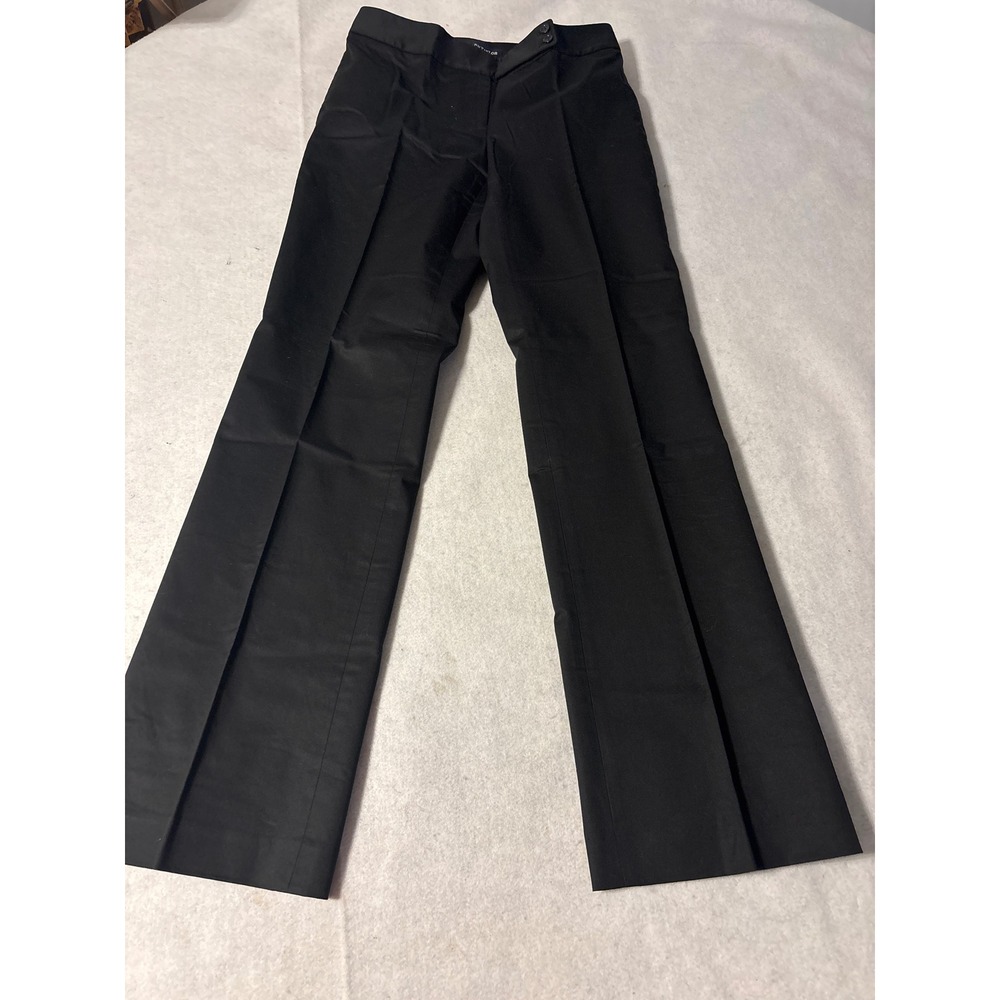 Ann Taylor Dress Pants Womens 2 Black Excellent Wide Leg Cotton Stretch Trousers